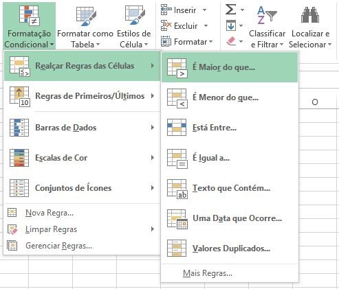 formatação condicional