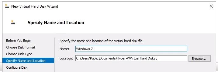 virtual hard disk wizard