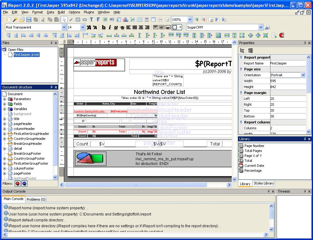 layout ireport
