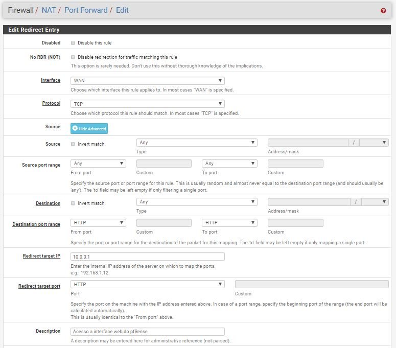 port forward pfsense