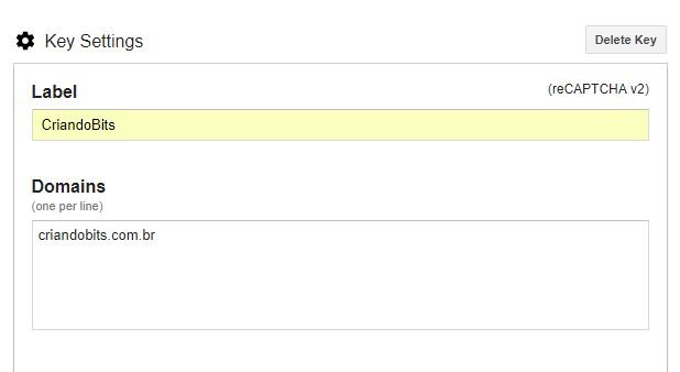 key settings captcha