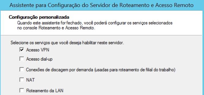 assistente de configuração do servidor remoto