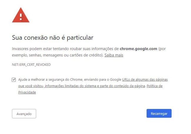 sua conexao nao e particular