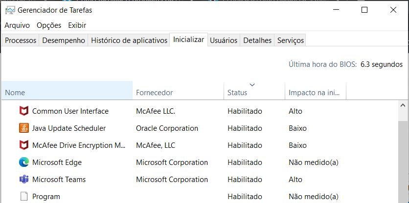 gerenciador de tarefas do Windows