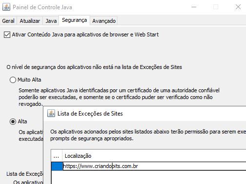 segurança Java Windows