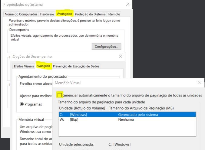 memória virtual do windows