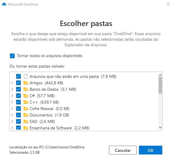 pastas compartilhadas no ondrive