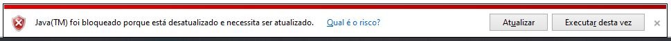 java foi bloqueado porque está desatualizado