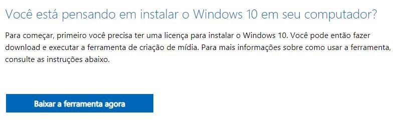 ferramenta de instalação do windows 10