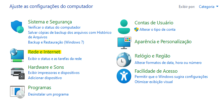 rede e internet windows