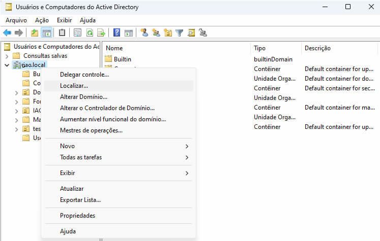 usuários do active directory rsat