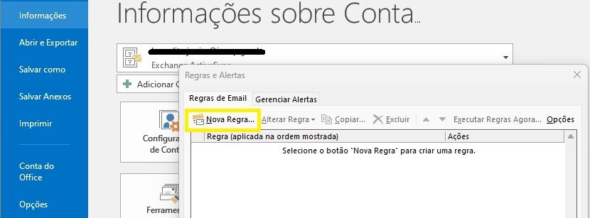 outlook criar nova regra