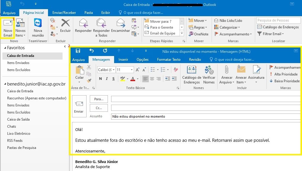 outlook modelo de e-mail