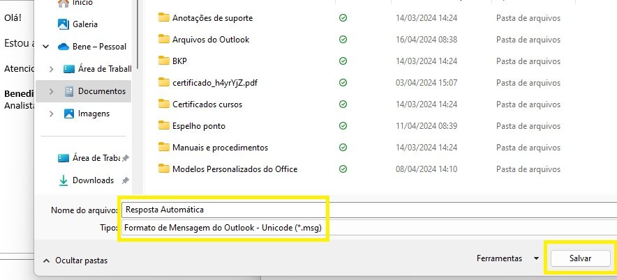 outlook modelo de e-mail