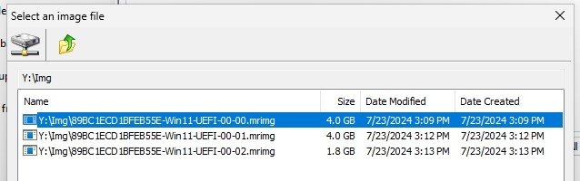 macrium reflect restore images