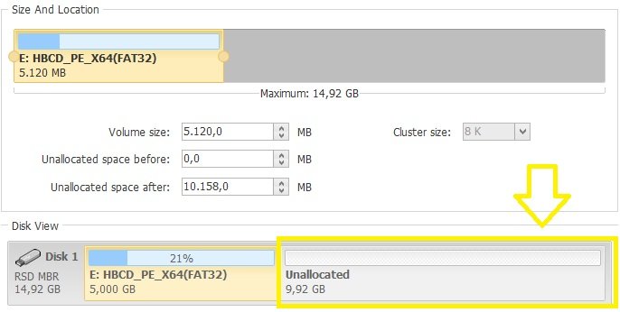 niubi partition editor redimensionado