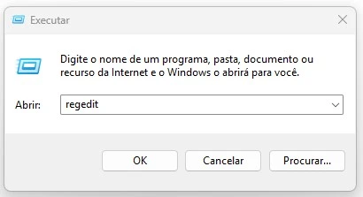 editor de registro do Windows