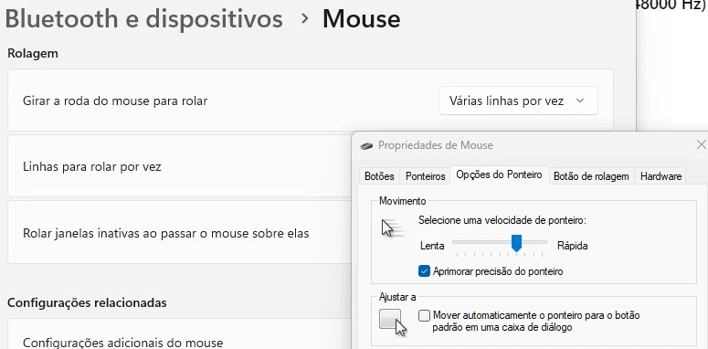 precisão do mouse do windows
