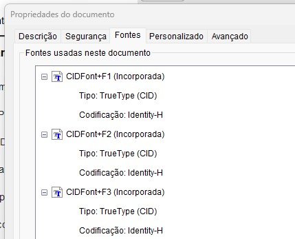 fontes de documentos pdf adobe