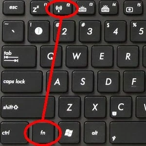 teclas de atalho para ativar o wireless