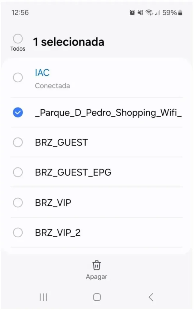 excluir redes wifi celular