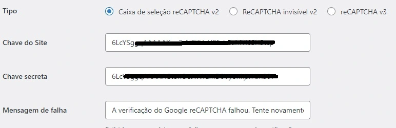 recaptcha do google no wpforms