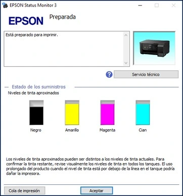 nível de tinta impressora epson
