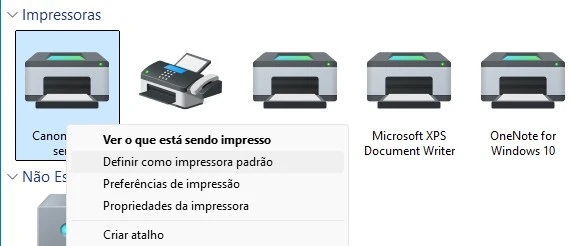 definir impressora padrão no windows