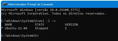 wsl listagem distribuição linux