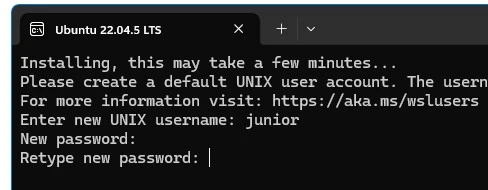 wsl linux criar usuário