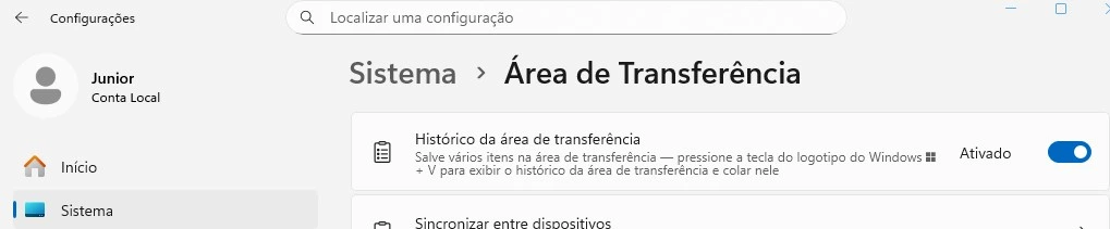 area de transferencia windows