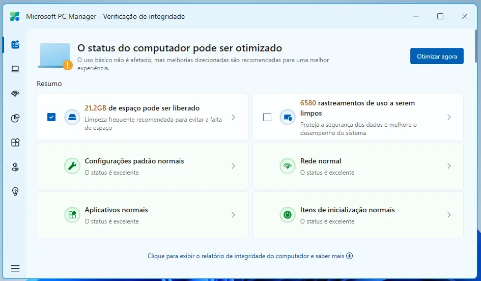microsoft pc manager - exame de saude