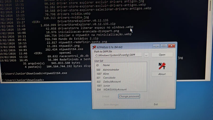 ntpw edit alteracao de senhas
