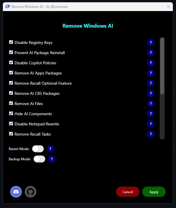 remove windows AI