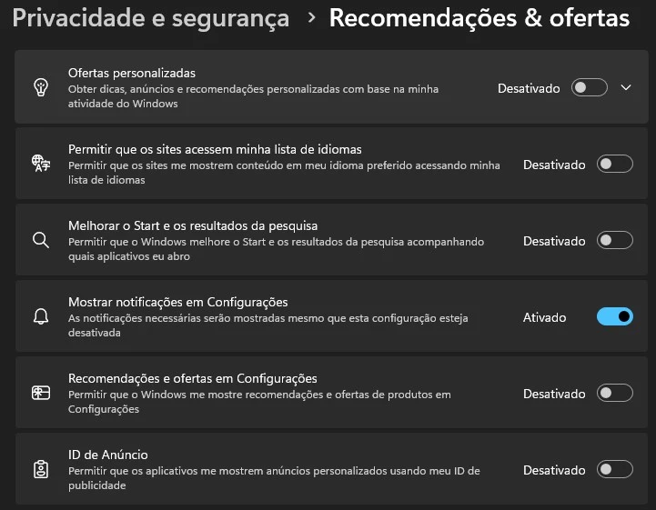 windows-privacidade e segurança - recomendações