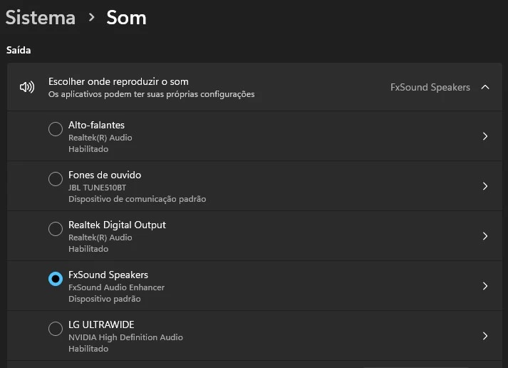 windows sistema de som