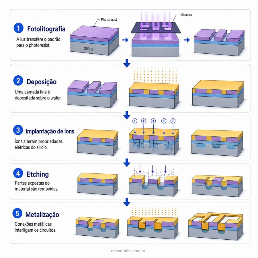 etapas fabricação chips modernos