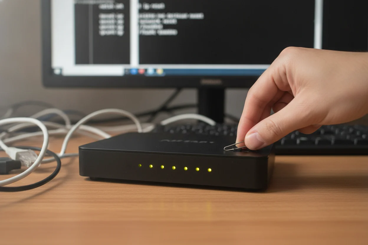 3. Reiniciar o roteador e redefinir o TCP/IP | Criandobits 3. Reiniciar o roteador e redefinir o TCP/IP