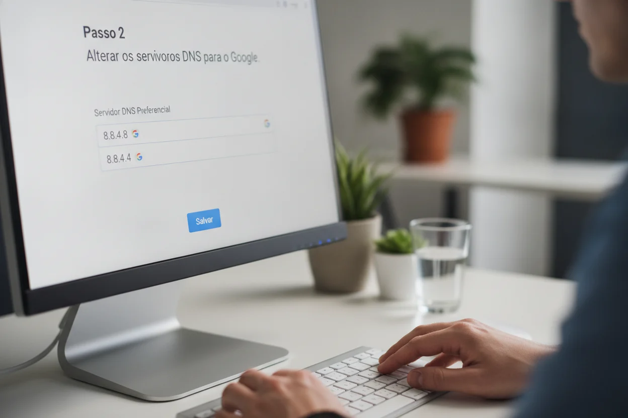 Passo 2 Alterar os servidores DNS para o Google | Criandobits Passo 2 Alterar os servidores DNS para o Google